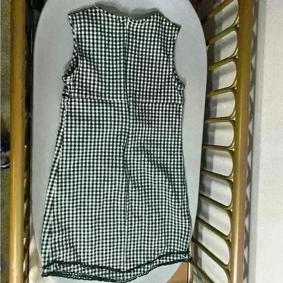 Vintage cotton plaid sequin gingham girls 90s holiday dress no flaws checkered - Picture 5 of 5